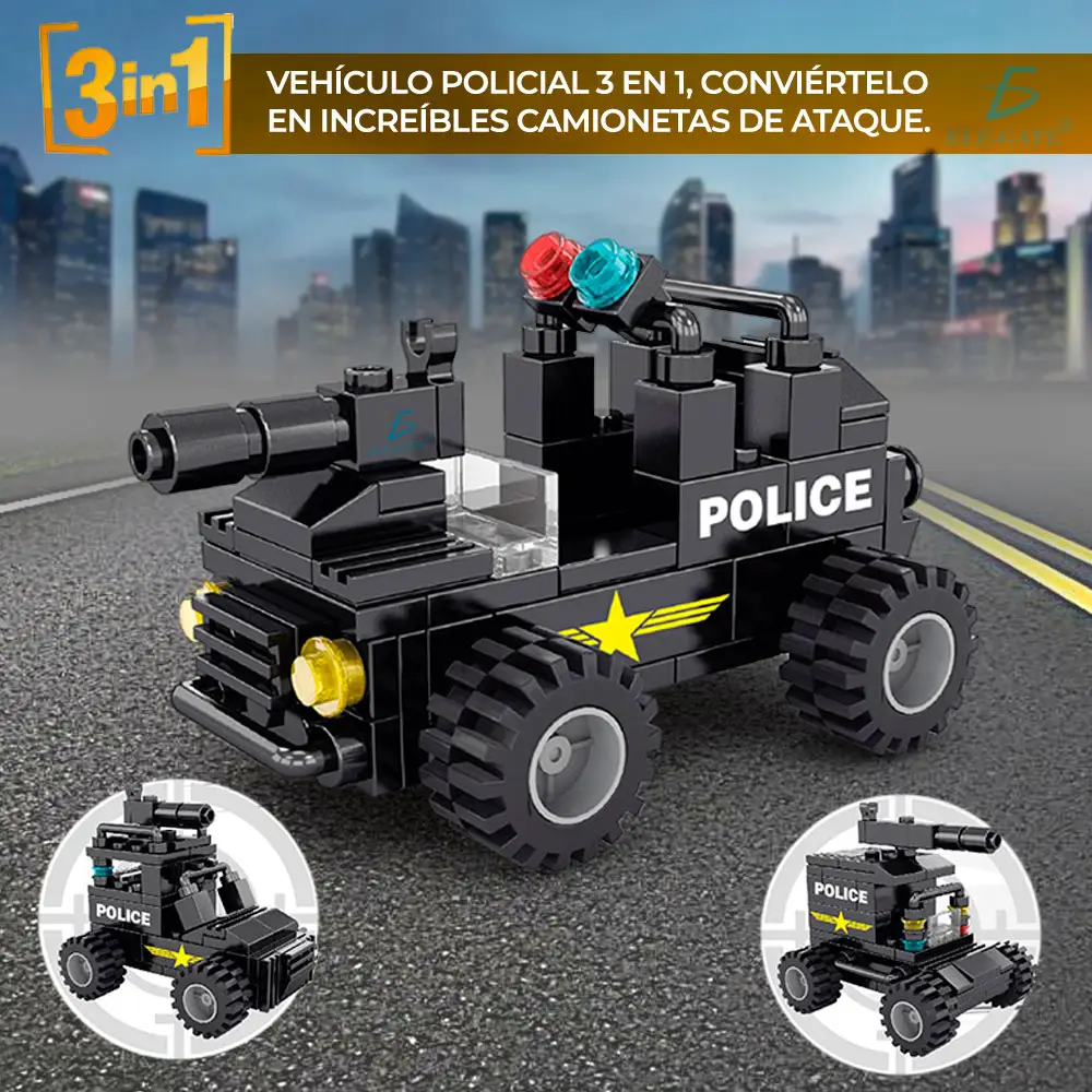 Vehículo Policial Armable Coleccionable