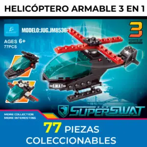 Juguete De Bloques Helicóptero 3 en 1