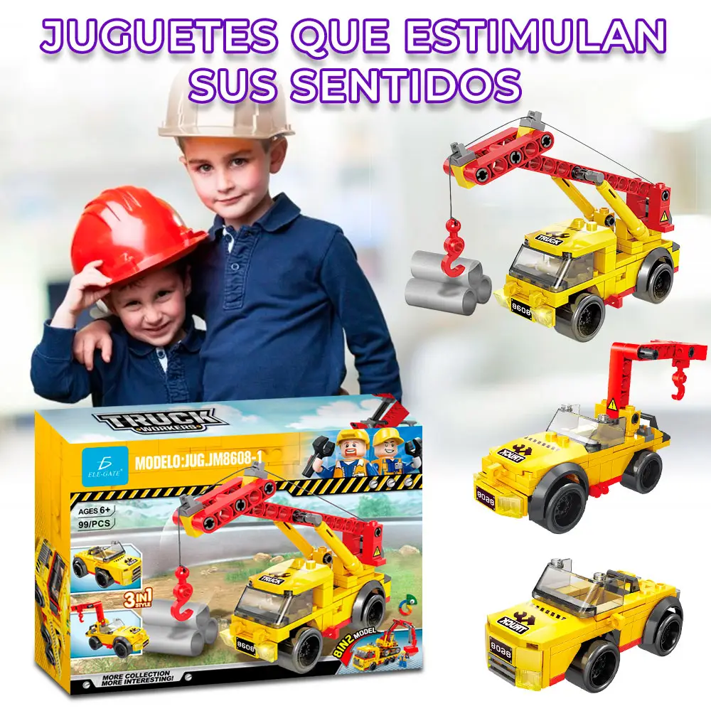 juguete de bloques Camion de remolque 3 en 1