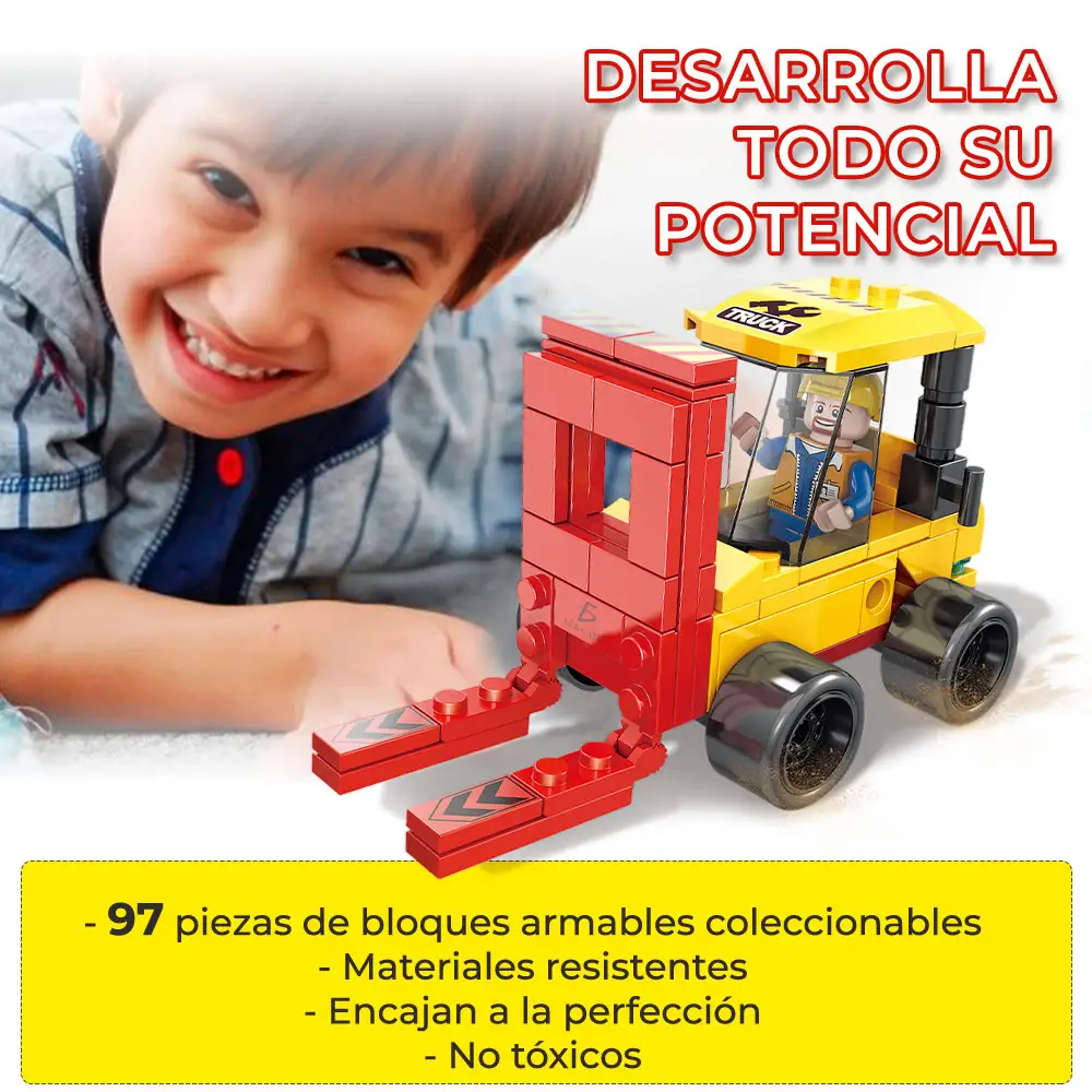 camion de trabajo 3 en 1 Juguete Bloques