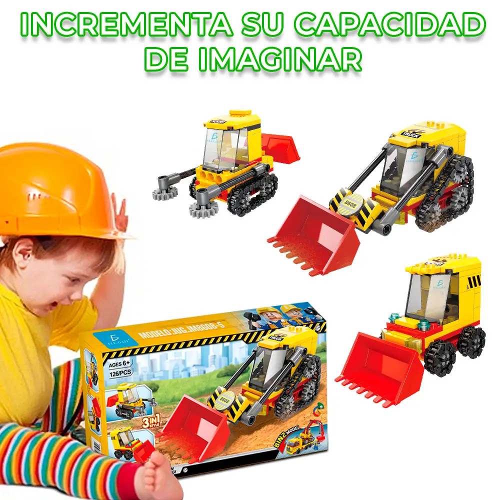 Juguete de Bloques Retroexcavadora 3 en 1