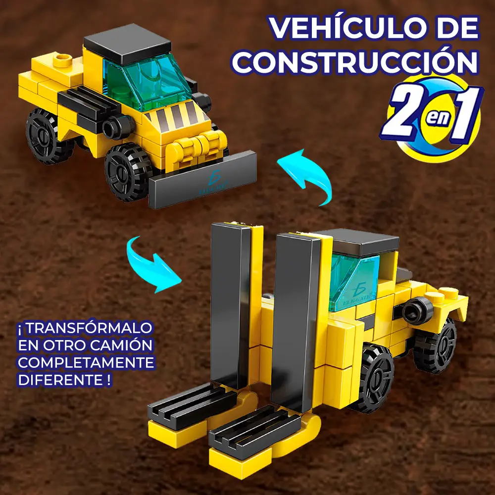 Juguete de Bloques Vehiculo de Carga Armable 2 en 1