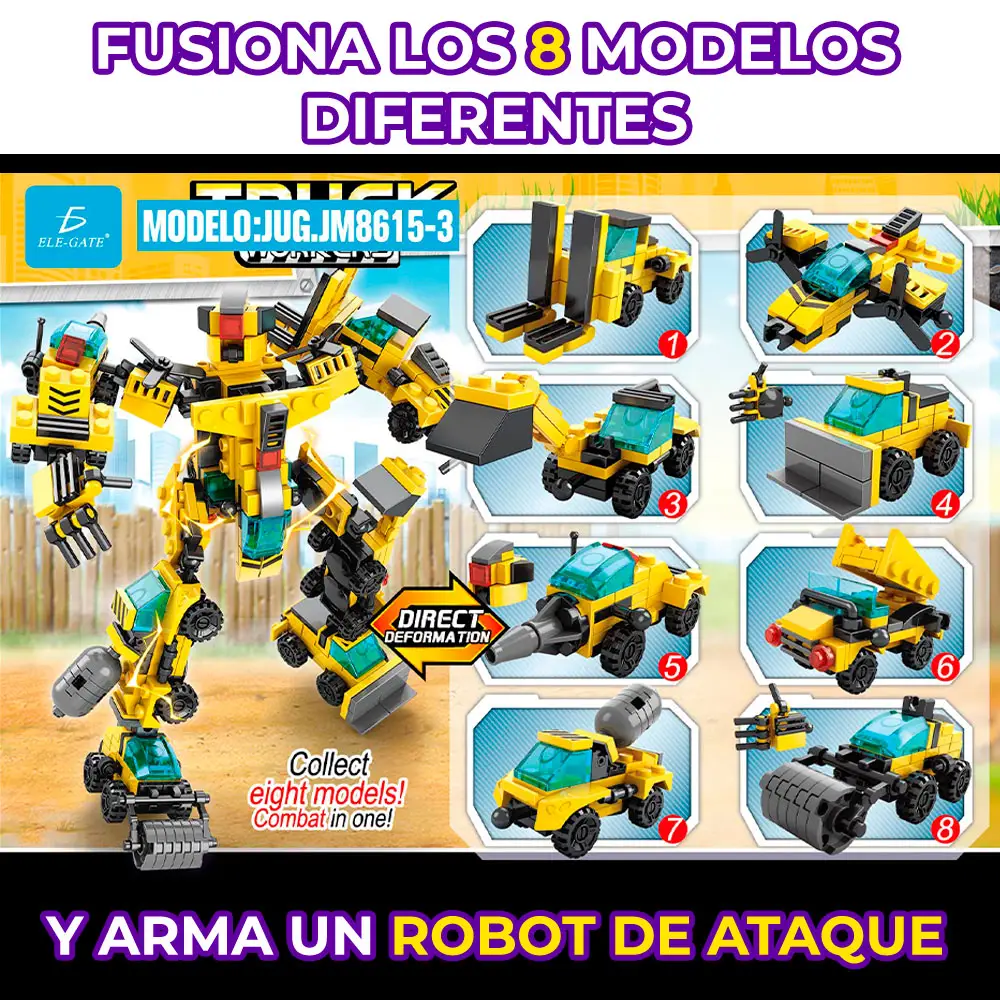 Juguete de Bloques Vehiculo de Carga Armable 2 en 1 31pzs