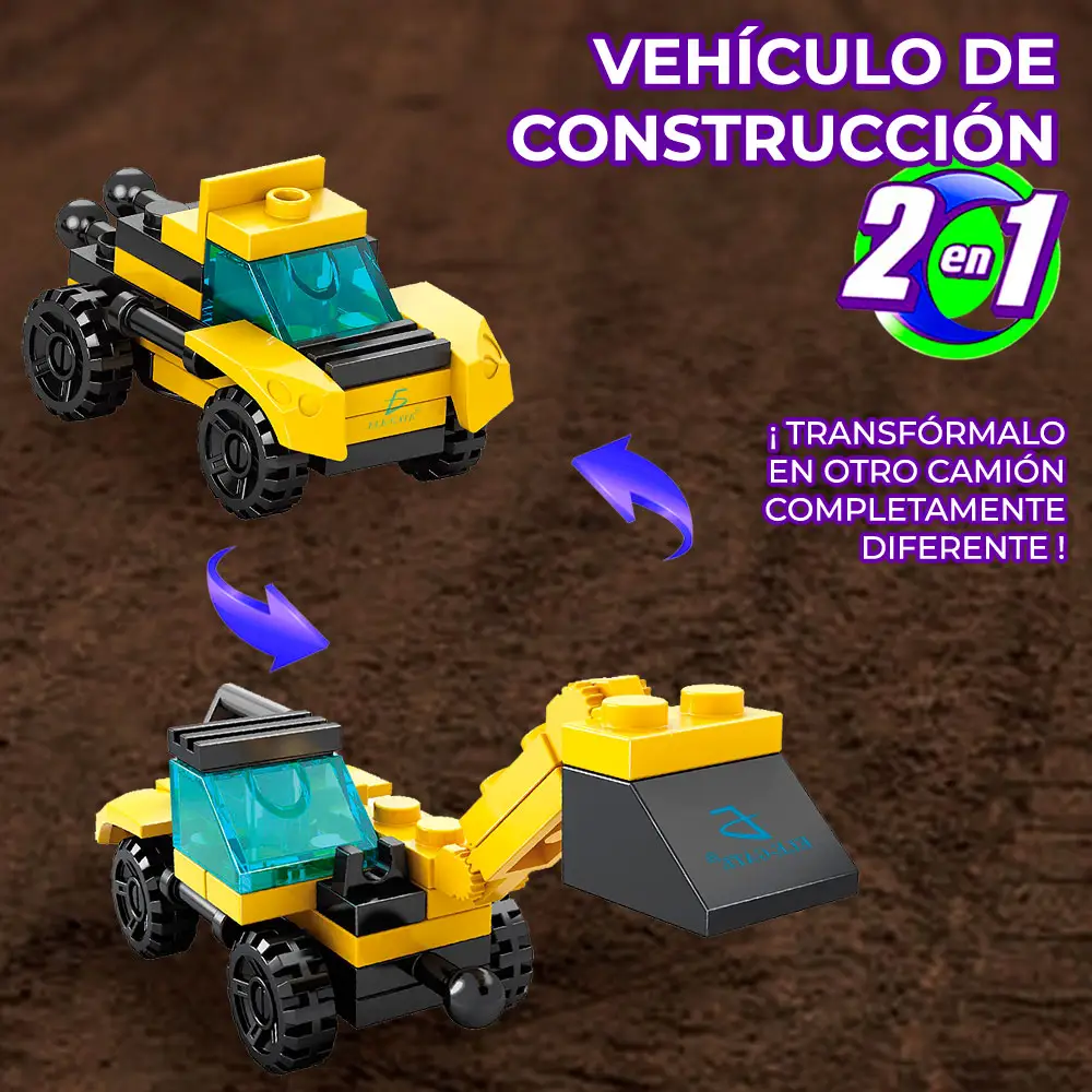 Juguete de Bloques Vehiculo de Carga Armable 2 en 1 31pzs