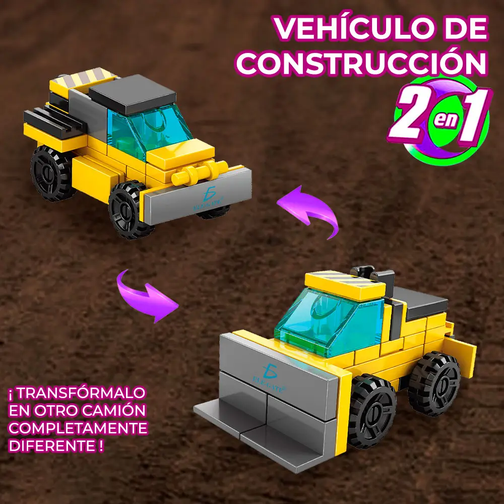 Juguete de Bloques Vehiculo de Carga Armable 2 en 1 40pzs