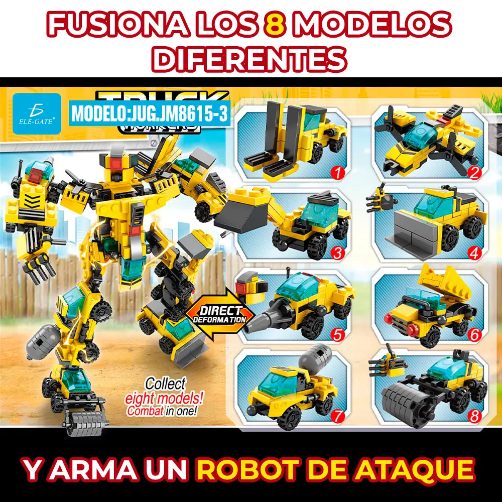 Juguete de Bloques Vehiculo de Carga Armable 2 en 1 48pzs