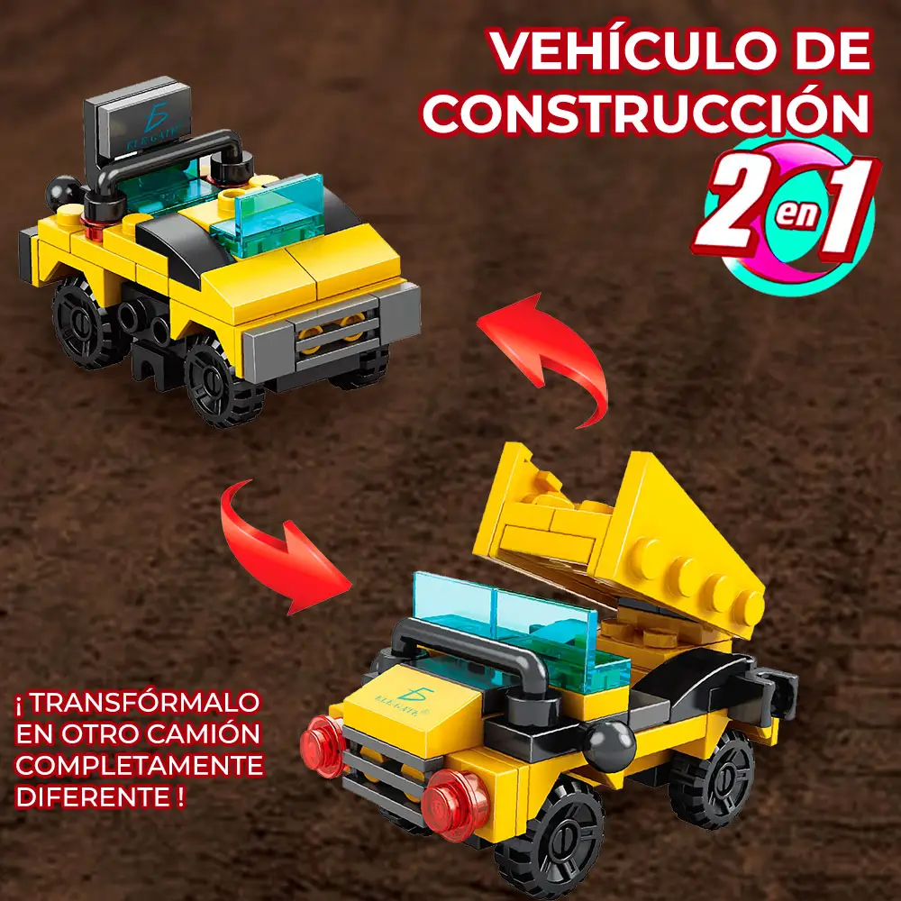 Juguete de Bloques Vehiculo de Carga Armable 2 en 1 48pzs