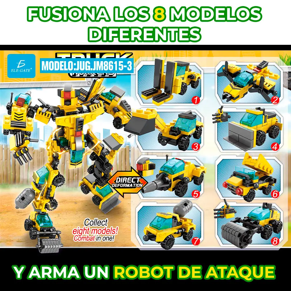 Juguete de Bloques Vehiculo de Carga Armable 2 en 1 32pzs