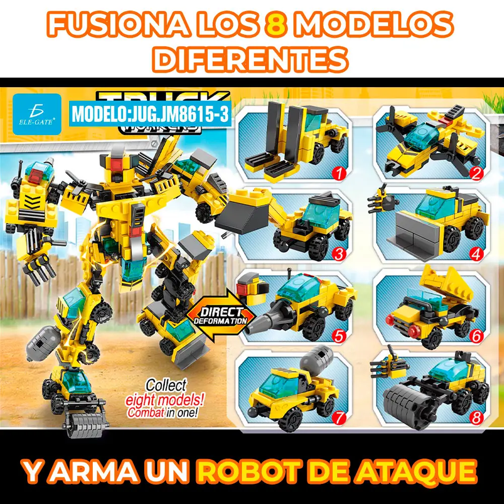 Juguete de Bloques Aplanadora 2 en 1 Coleccionable