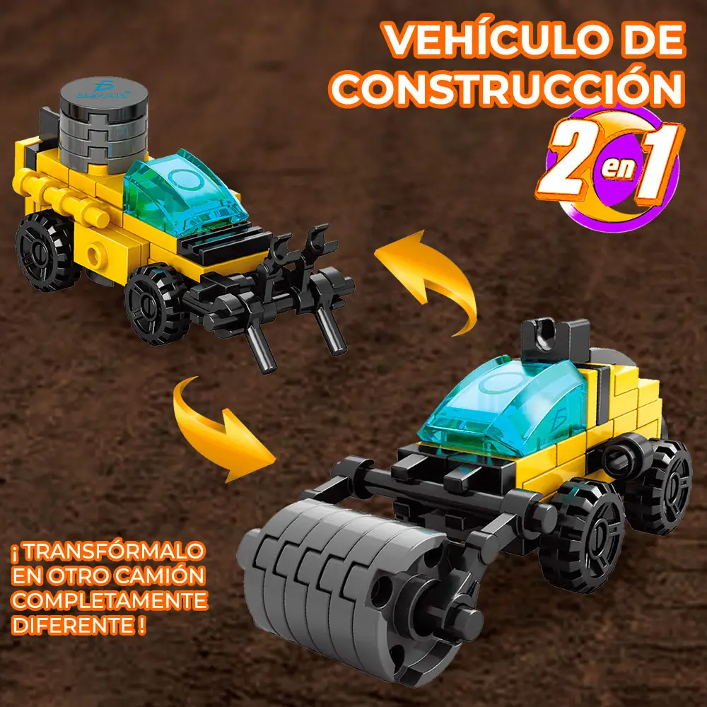 Juguete de Bloques Aplanadora 2 en 1 Coleccionable