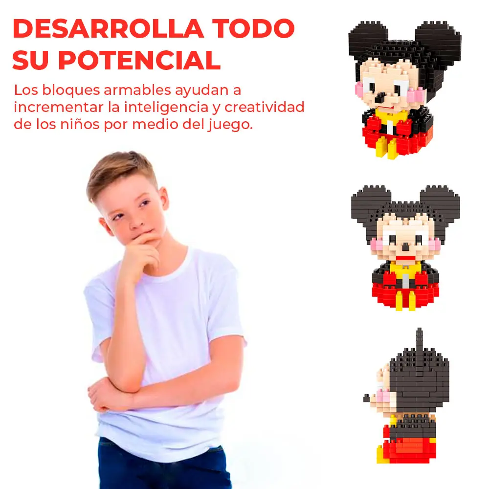 Juguete de bloques Mickey Mouse