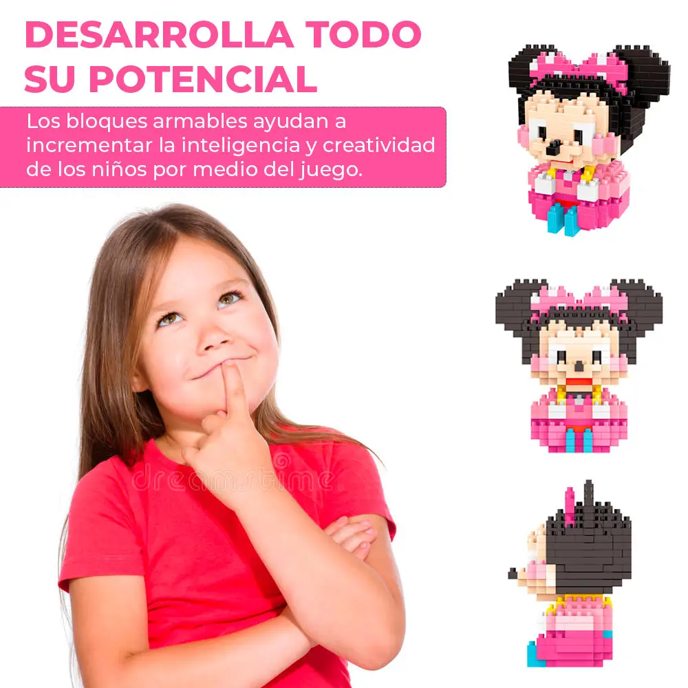 Juguete de bloques de Construcción de Minnie Mouse