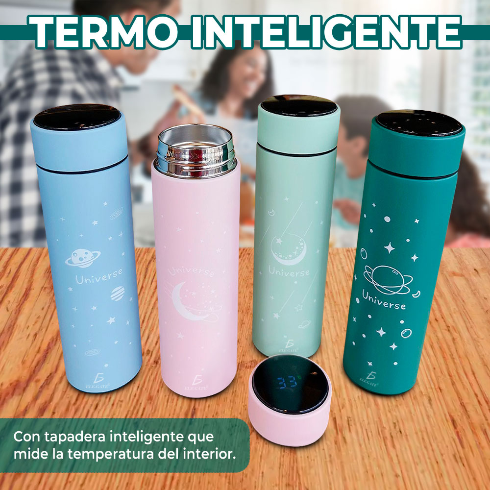 Vaso Café Térmico Acero Inox Con Sensor De Temperatura 500ml