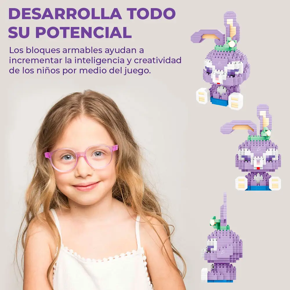 Juguete de Bloques de Construcción de Conejo Pícaro 452PZS