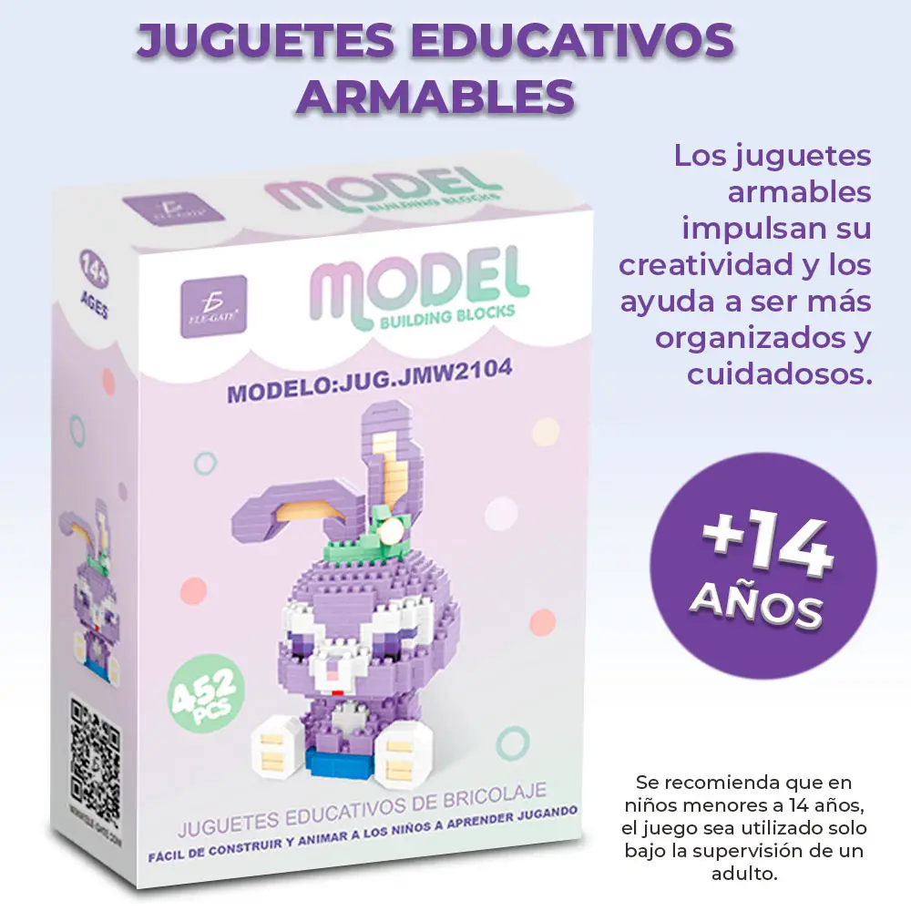 Juguete de Bloques de Construcción de Conejo Pícaro 452PZS