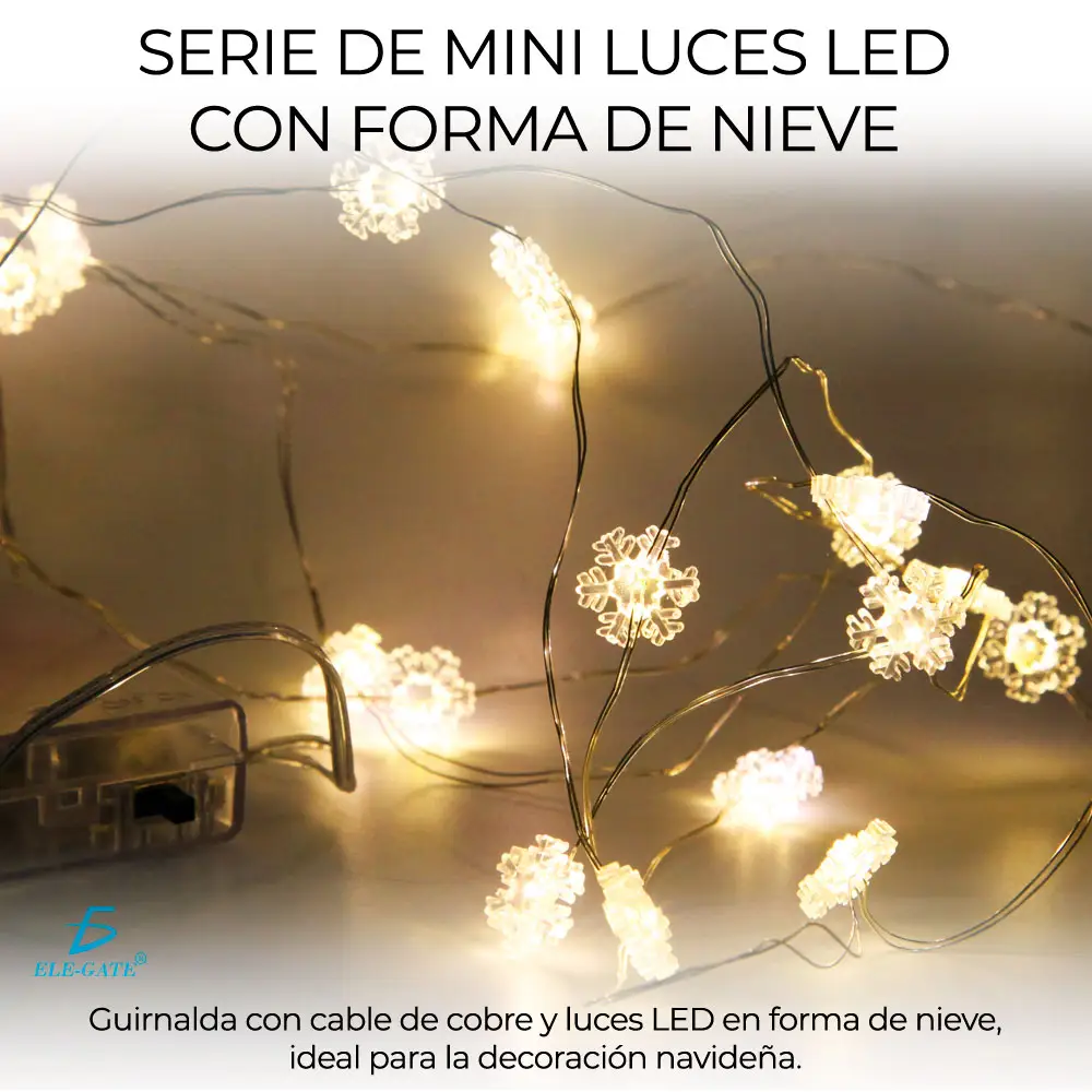 Festival Copo Nieve Iluminación Con 20 Led 2M