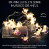 20 Focos Luz Led De Muñeco Nieve Navidad Decoración 2mt