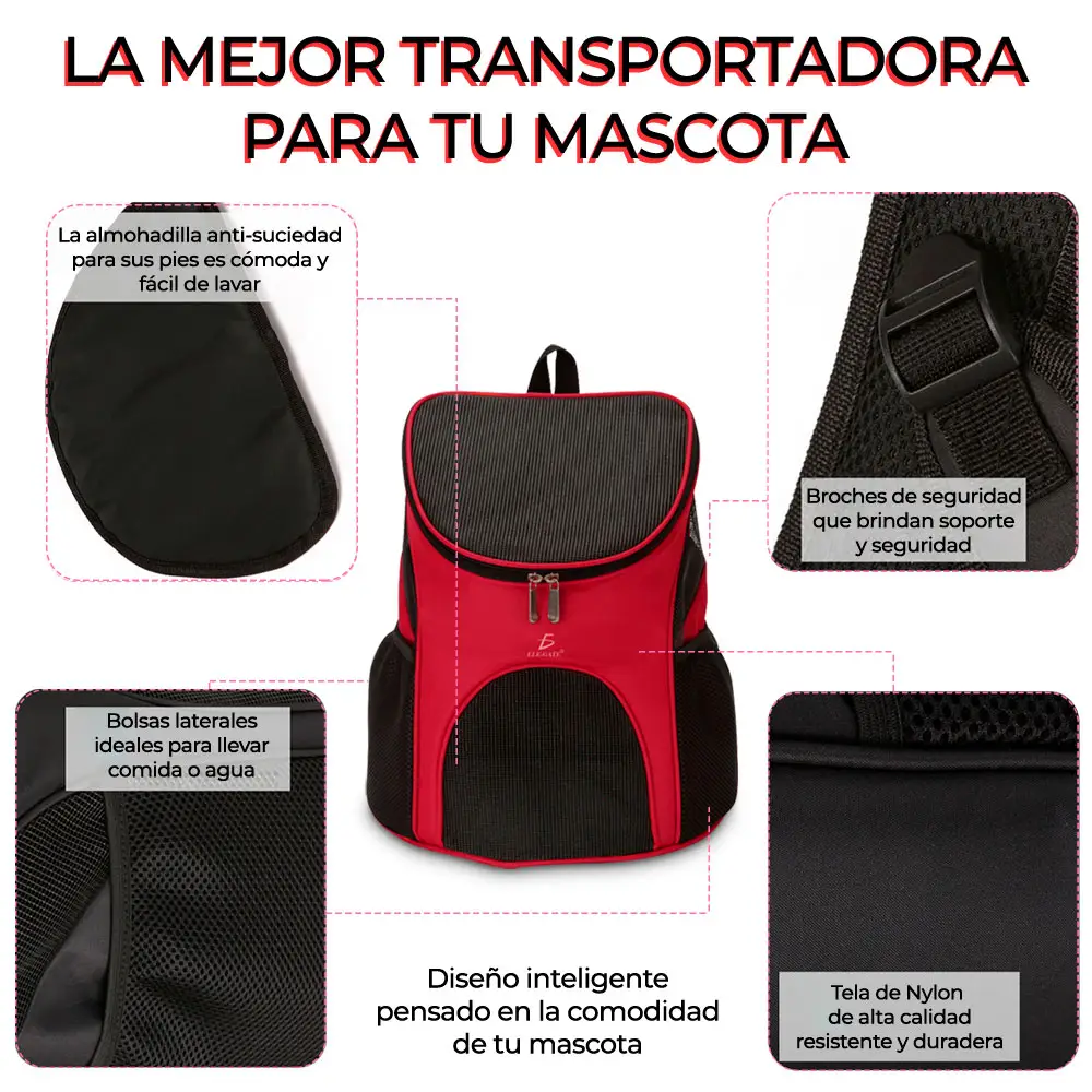 Mochila Bolsa Transporte Mascota Perro Gato Viaje