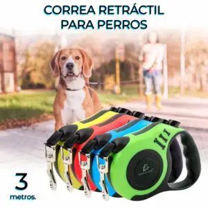 Correa Retractil Para Perros Y Mascotas Mediana 3mts