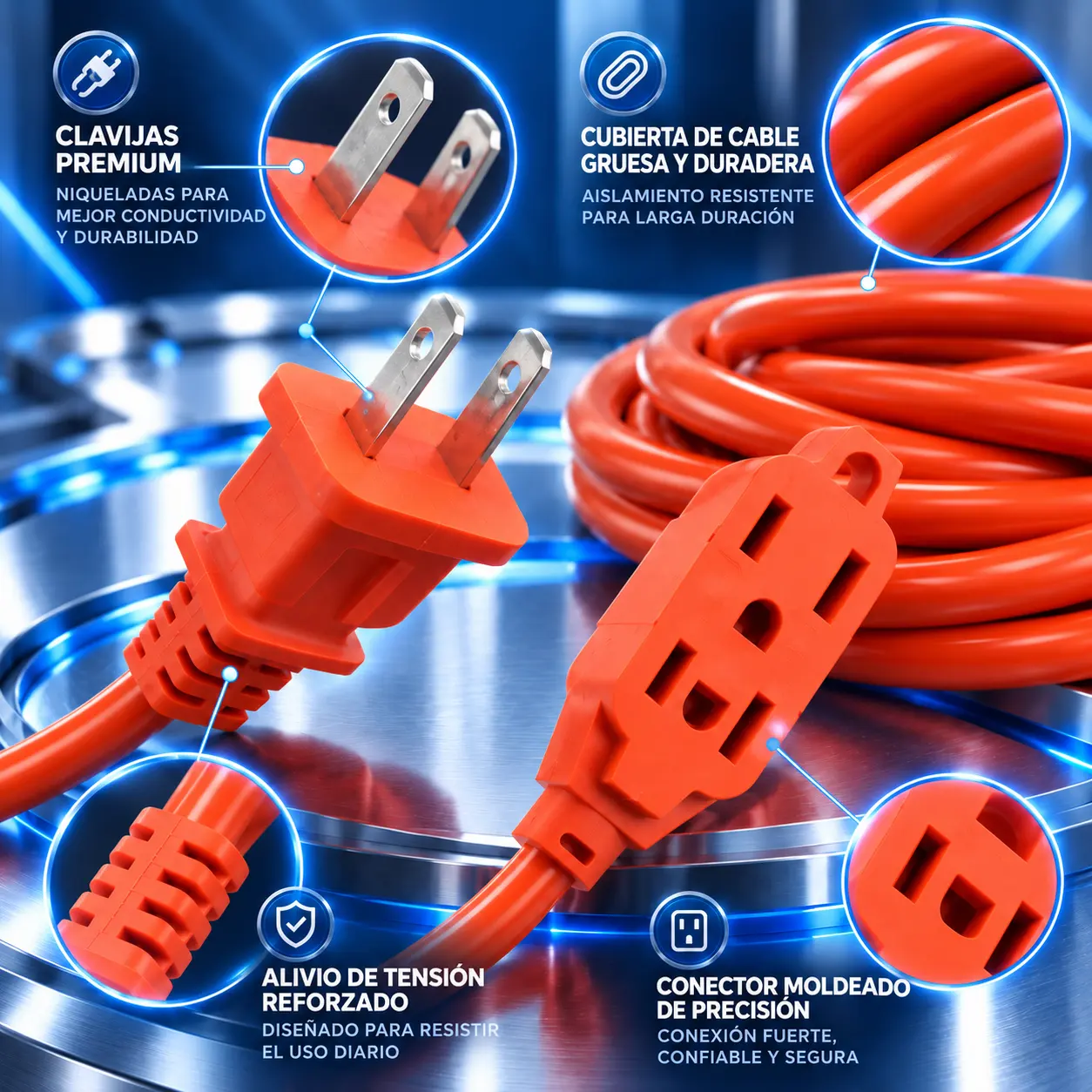 Extensión Eléctrica Para Interiores 3M 3 Toma Corrientes - Imagen 2