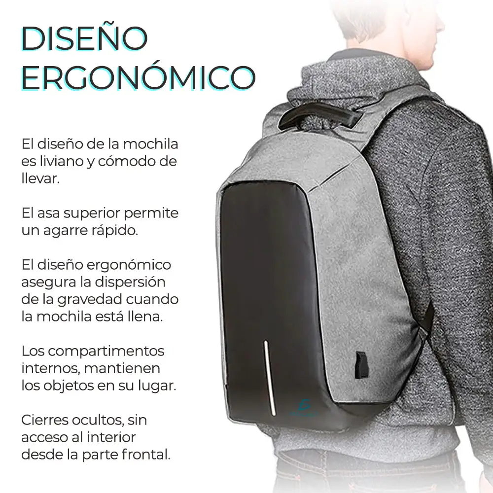 Mochila Laptop Antirrobo Impermeable Multiusos Escolares