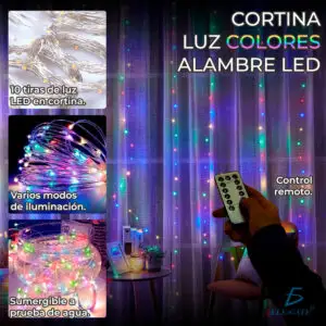 Decoración Navideña Cadena De Luz De Cortina Led Rgb 3m
