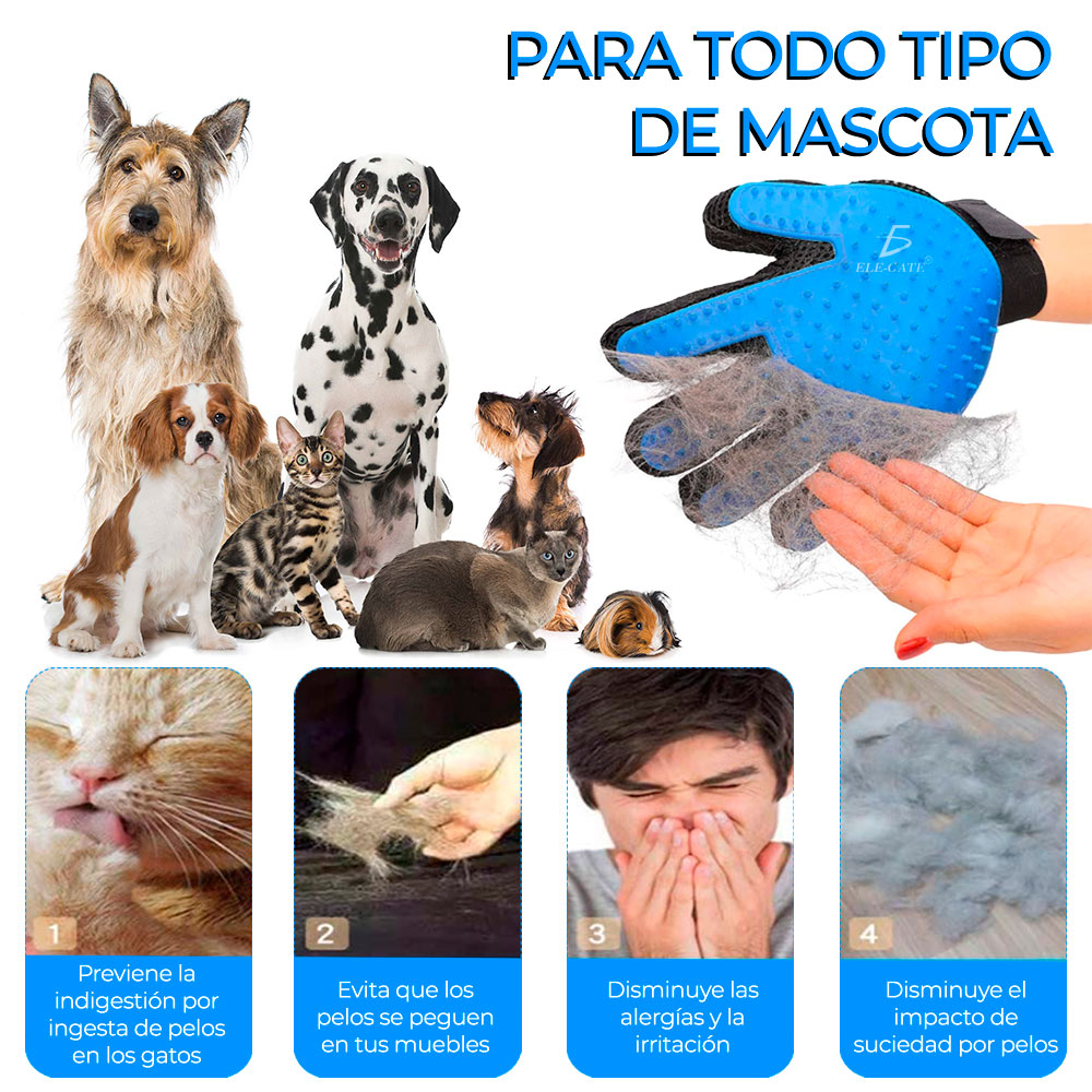 Kit De Limpieza Cepillo Y Guante Quita Pelo Para Mascota