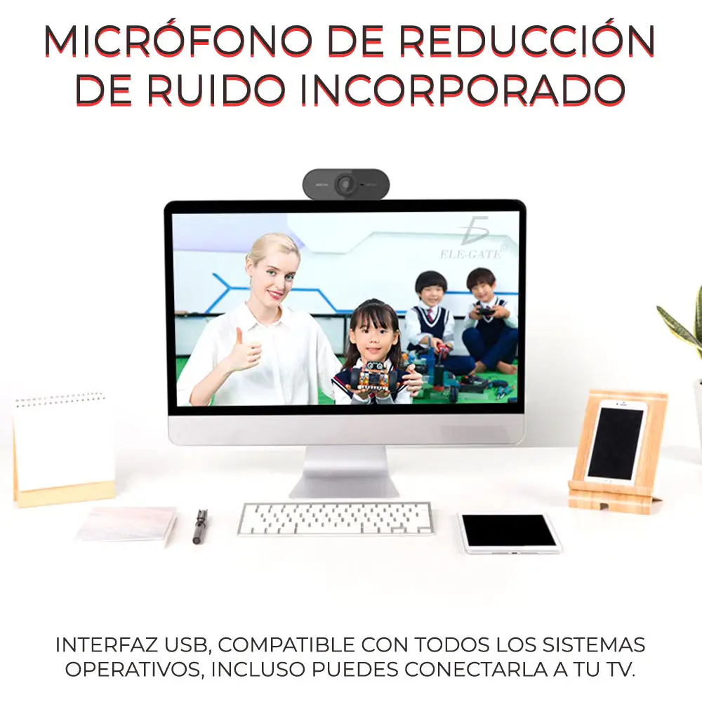 Webcam Usb Para Computadora 1080P HD Con Micrófono