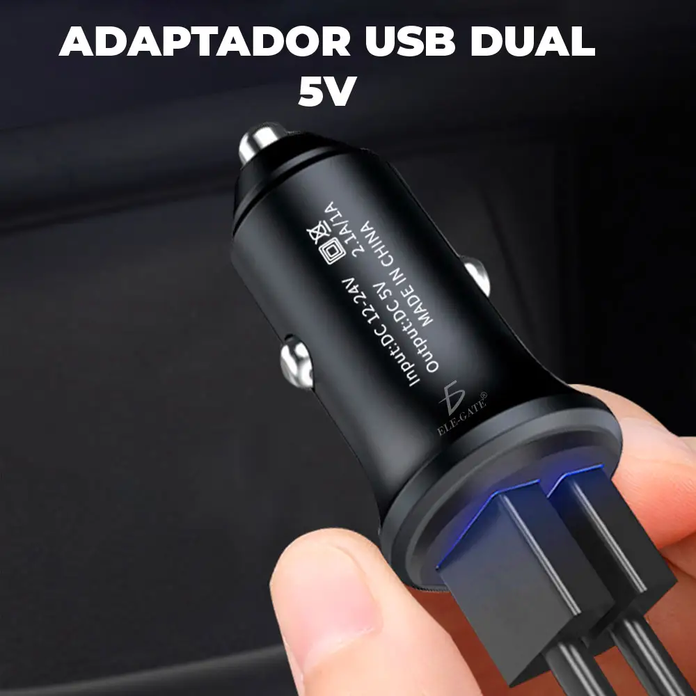 Cargador Rapido De Celular Para Auto Con Usb Dual 3.1a