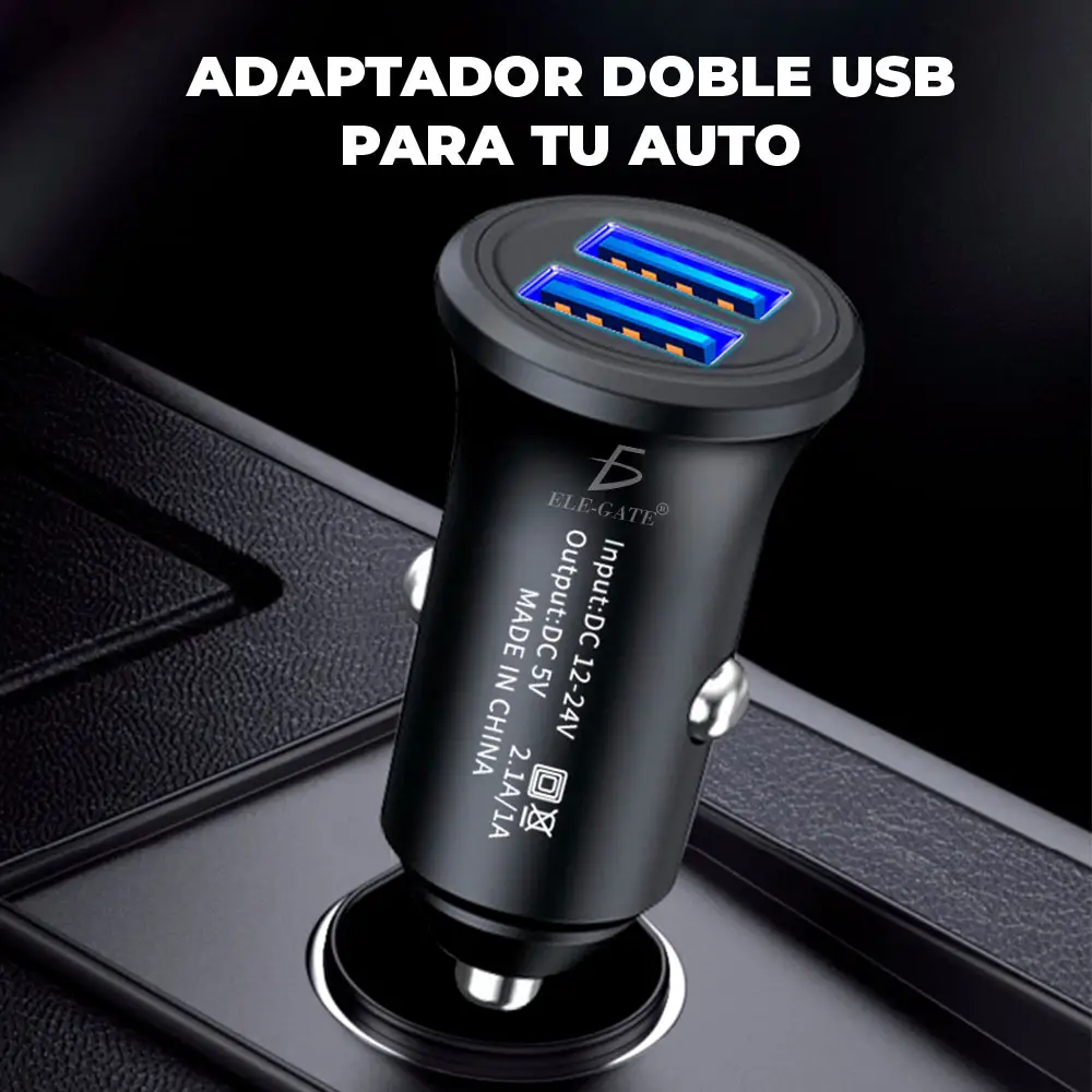Cargador Rapido De Celular Para Auto Con Usb Dual 3.1a