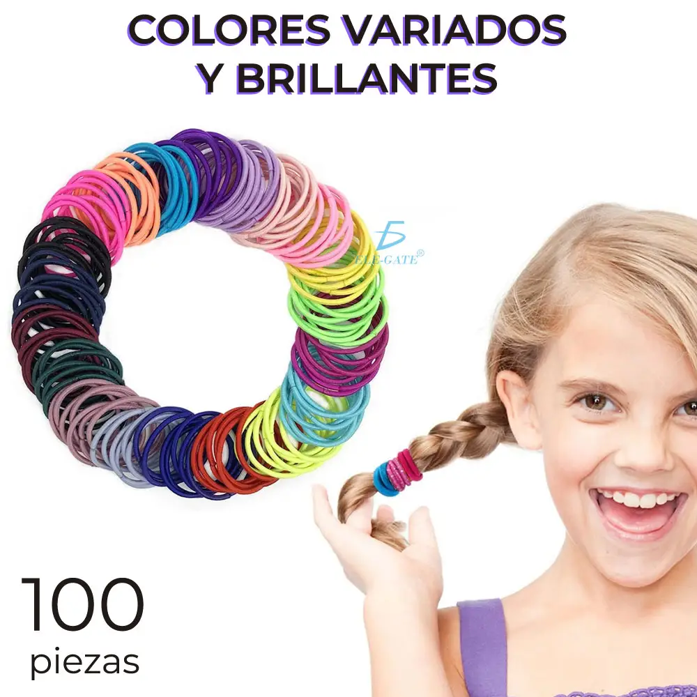 Bandas Elásticas Para El Pelo Paquete De 100 Unidades Colores