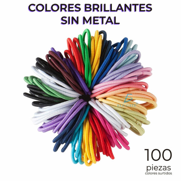 Bandas Elásticas Para El Pelo Paquete De 100 Unidades Colores