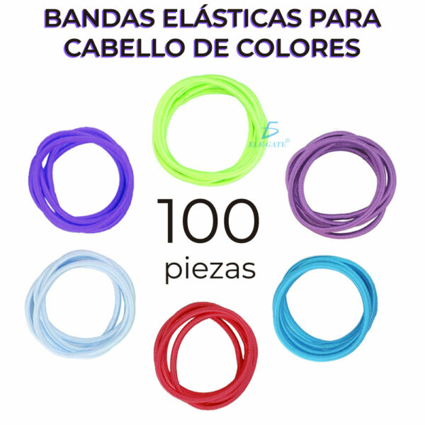Bandas Elásticas Para El Pelo Paquete De 100 Unidades Colores