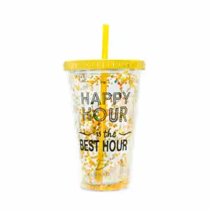 Vaso Resistente Con Popote Y Tapa De Cúpula