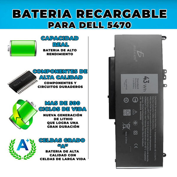 Bateria compatible Dell E5470 E5570 6mt4t - Image 2