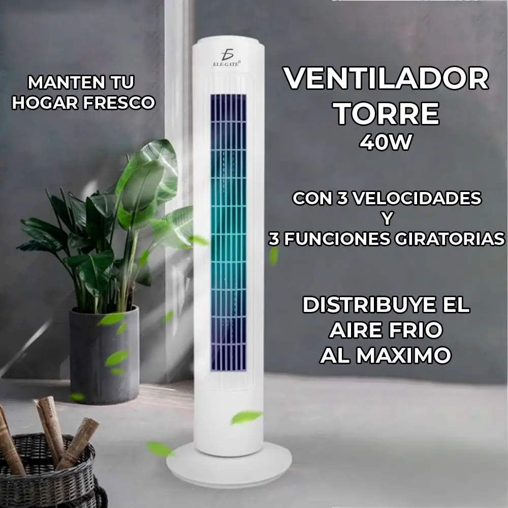 Ventilador De Torre Silencioso Tres Velocidades