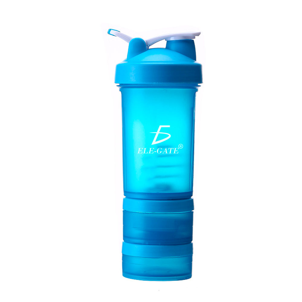 Vaso Proteina Botella Azul Shaker Para Batido Botella Gym 3 En 1