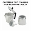 Cafetera Colombia Manual Plateada Italiana 500ml