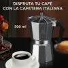 Cafetera Colombia Manual Plateada Italiana 500ml