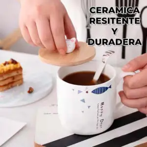 Taza De Cerámica De Gatito Resistente Duradera