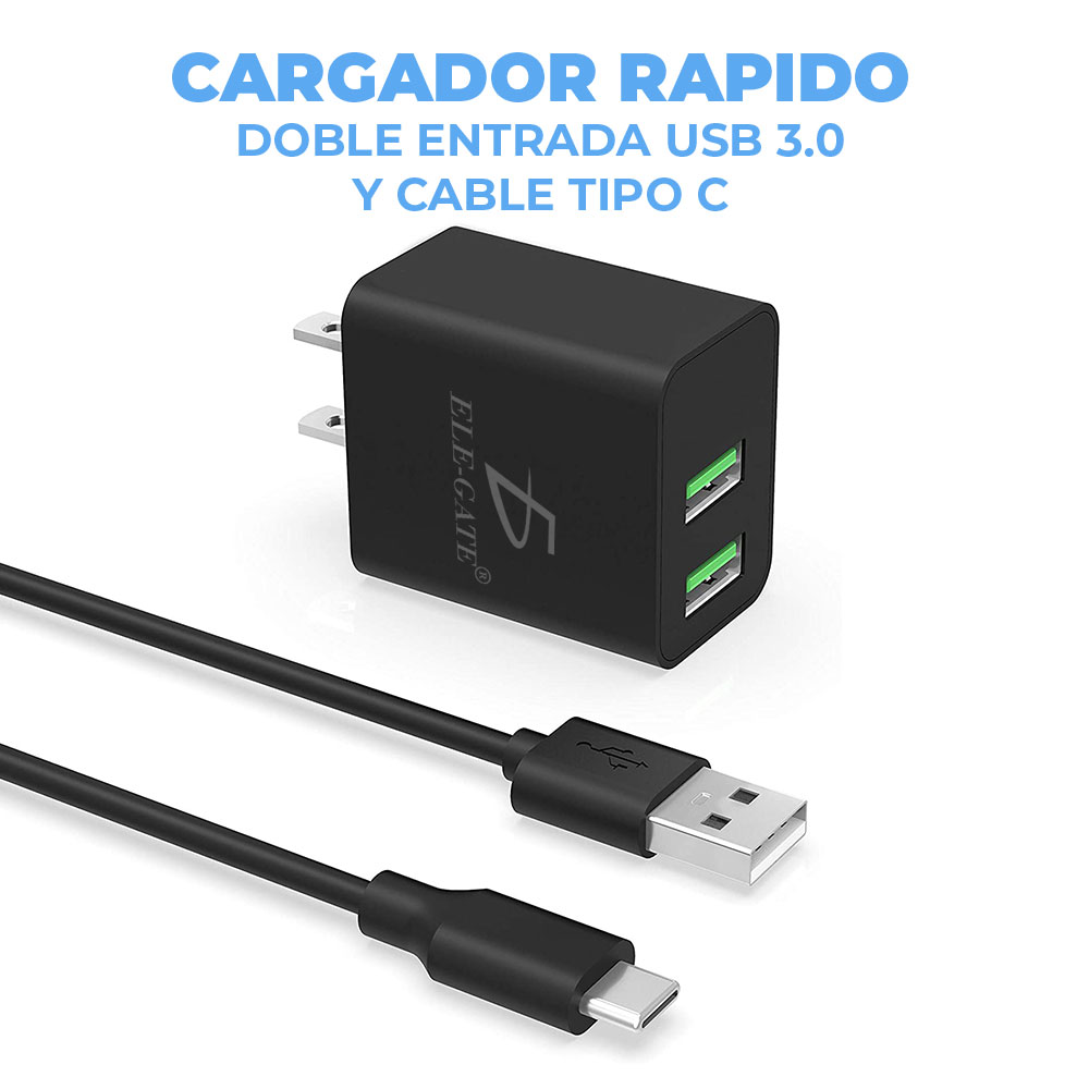 Cargador tipo C de carga rápida, paquete de 2 cargadores rápidos  adaptativos USB C Android para teléfono con 6 pies + 6 pies + cable de  carga de 1.5