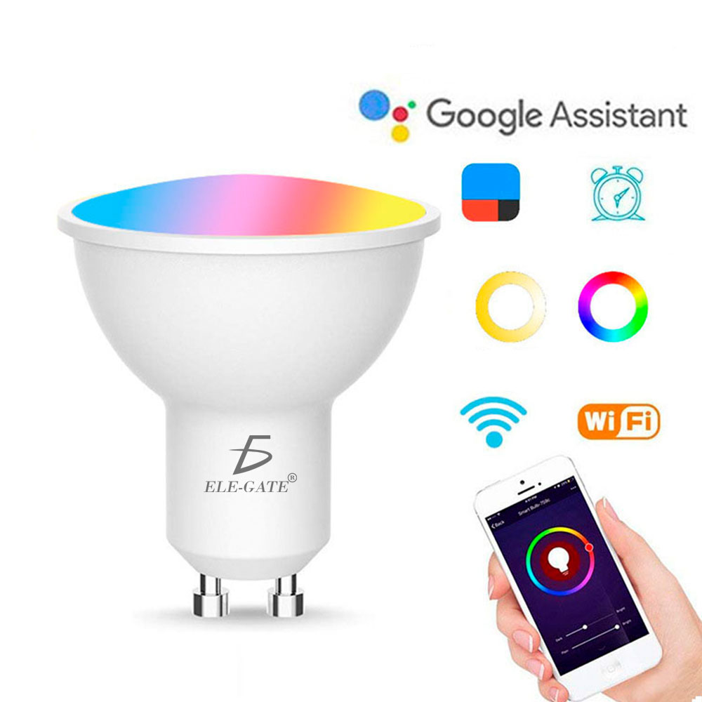 Foco Inteligente De Colores Con Wifi, Luz Led RGB, Compatible IOS