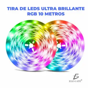 Tira de Luz Led RBG Con Control de 5M Con Enchufe Colores Brillantes Chip Adherible