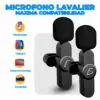 Micrófono De Solapa Inalámbrico Portátil 2 EN 1 Para iPhone iPad