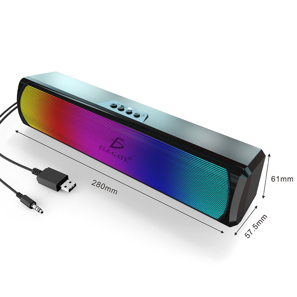 Bocina Bluetooth Barra de Sonido Soundbar para PC TV, RGB