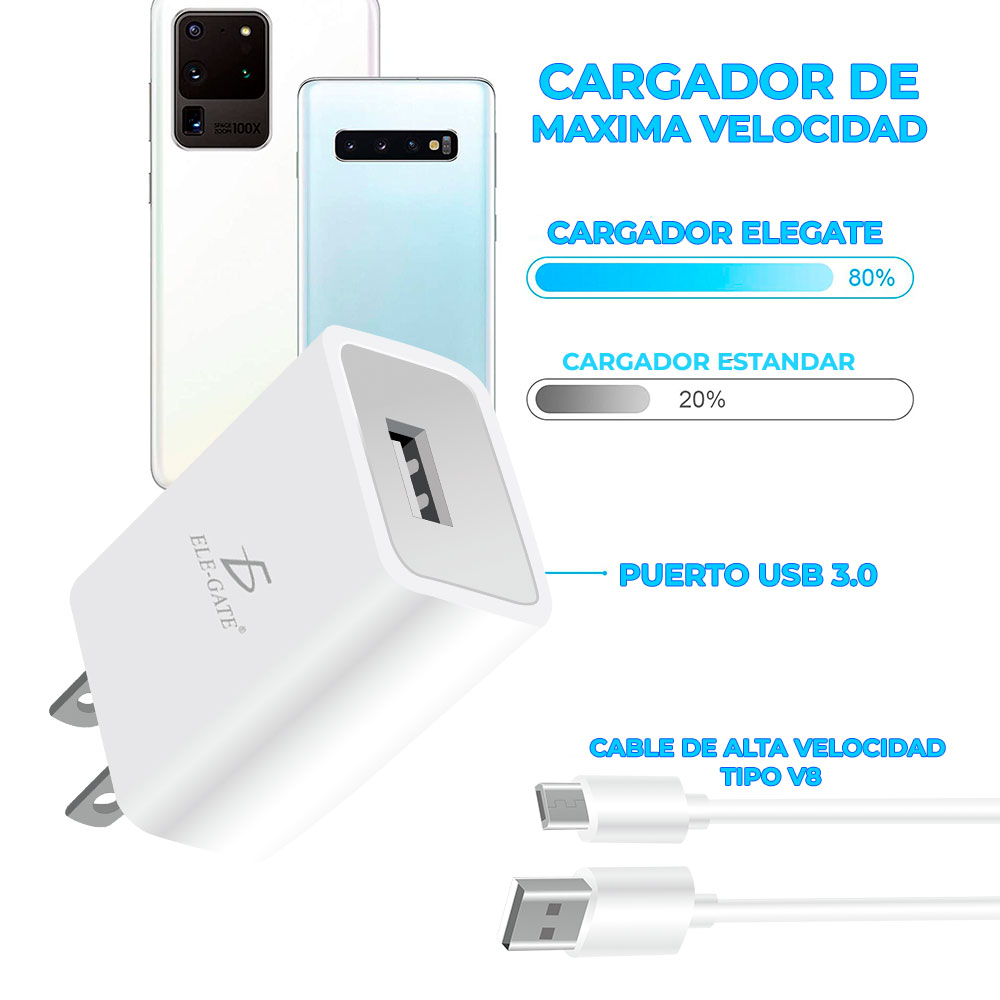 Cargador Tipo c Carga Rapida Samsung Xiaomi Con Cable Typec - ELE-GATE
