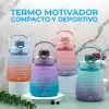 Vaso Con Pajita De Gran Capacidad De Color Degradado 1.3L