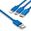 Cable Retráctil 3 En 1 Conector Lightning Micro Usb Y Tipo C