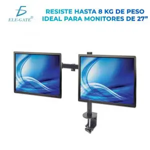 Soporte de Mesa Para Monitor TV Doble Para Montaje En Pared 13" a 27" 
