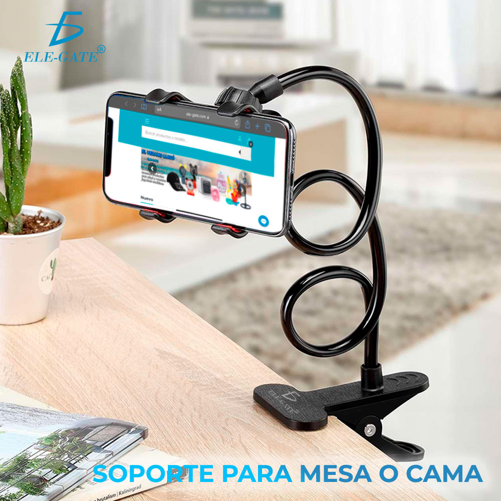 Soporte Porta Celular Largo Flexible Telefono Cama Mesa Auto